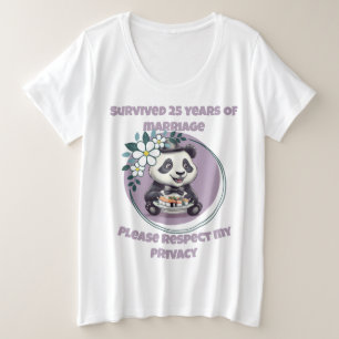 25 jaar getrouwd – Respecteer mijn privacy panda Grote Maat T-shirt
