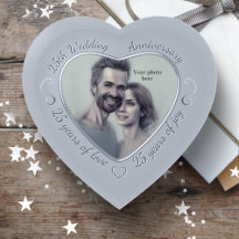 25 jaar getrouwd - Silver Wedding Heart foto