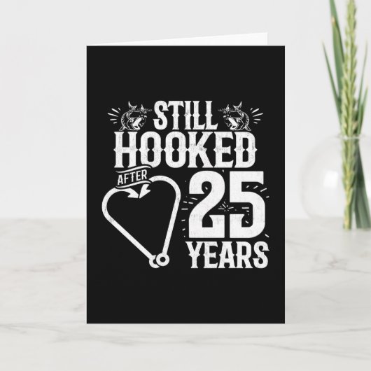 25 Jaar Getrouwd Vissen Funny 25ste Verjaardag Kaart (Voorkant)