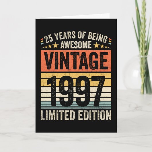 25 jaar Geweldige Vintage 1997 Kaart (Voorkant)