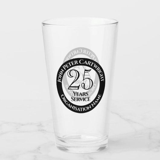 25 jaar Glas voor lange telefonische feestdagen (Achterkant)