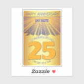 25 Jaar | Golden Ray 12 Stappen Aangepaste NAAM Sticker (Vel)