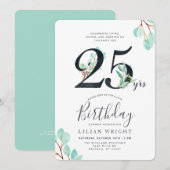 25 jaar groei 25 jaar | Eucalyptus Kaart (Voorkant / Achterkant)