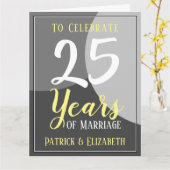 25 jaar huwelijk vieren kaart (Gele Bloem)