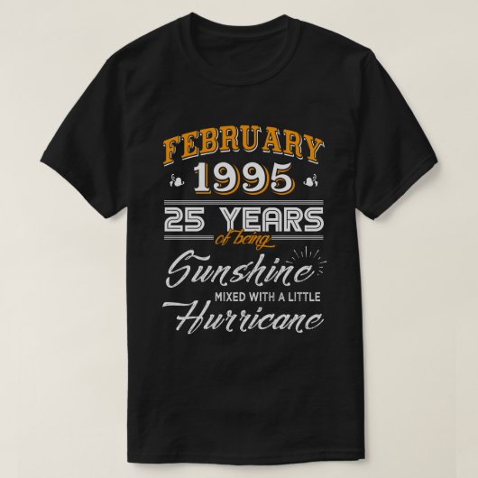 25 jaar Jubileum cadeaus voor bruiloft 25 februari T-shirt (Design voorkant)