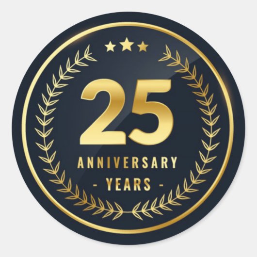 25 jaar Jubileum Classic Round Sticker (Voorkant)