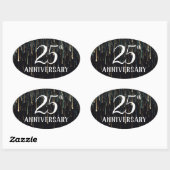 25 jaar Jubileum envelopzegel Ovale Sticker (Vel)