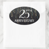 25 jaar Jubileum envelopzegel Ovale Sticker (Tas)