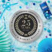 25 jaar Jubileum Goud en witte diamant Papieren Bordje (Feest)