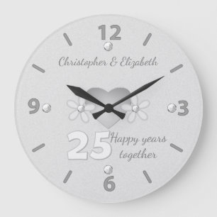 25 jaar jubileum met namen grote klok