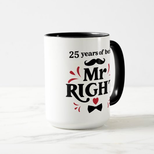 25 jaar Jubileum van de heer Right Husband Mok (Voorkant rechts)