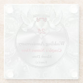 25 jaar Jubileum voor bruiloft — speciaal aangepas Glazen Onderzetter (Achterkant)