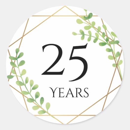 25 jaar jubileumstickers ronde sticker (Voorkant)