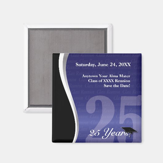  25 jaar klasse reünie magneet (Voorkant / Achterkant)