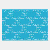 25 jaar Marine Blue 25th Jubileum Inpakpapier Vel (Voorkant)