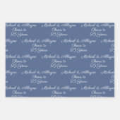 25 jaar Navy Blue 25th Jubileum Inpakpapier Vel (Voorkant 3)