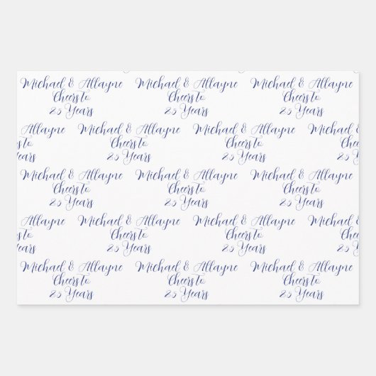 25 jaar Navy Blues 25e Jubileum Inpakpapier Vel (Voorkant 2)