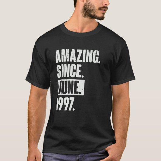 25 jaar oud 25e verjaardag geweldig sinds juni 199 t-shirt (Voorkant)