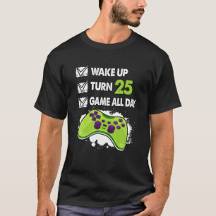 25 jaar oud geschenken Mannen Boy Gamer Verjaardag T-shirt
