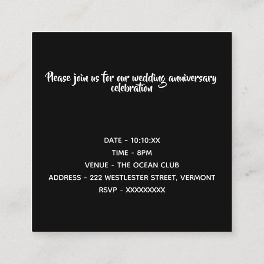 25 jaar oud informatiekaartje (Achterkant)