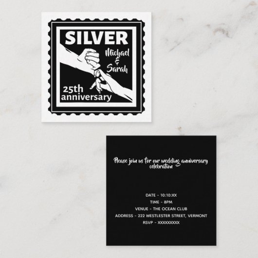 25 jaar oud informatiekaartje (Voorkant / Achterkant)