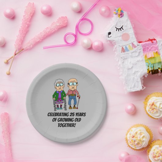 25 jaar oud papier Bord (Feest)