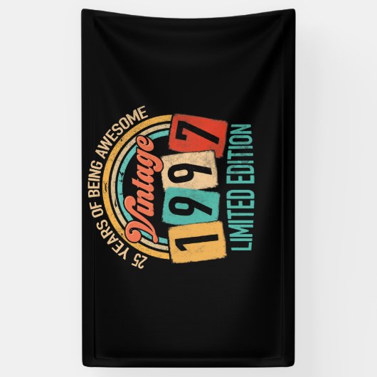 25 jaar oud van Geweldige in 1997 25e verjaardag Spandoek (Verticaal)