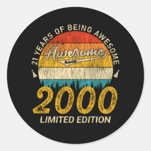 25 jaar oude 2000 Retro Geweldige 25e Verjaardag G Ronde Sticker