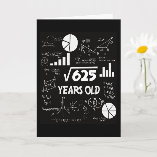 25 jaar oude Bday Wiskunde Teacher 25ste verjaarda Kaart (Kleine Plant)