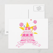 25 jaar oude Birthday Cake Briefkaart (Voorkant / Achterkant)