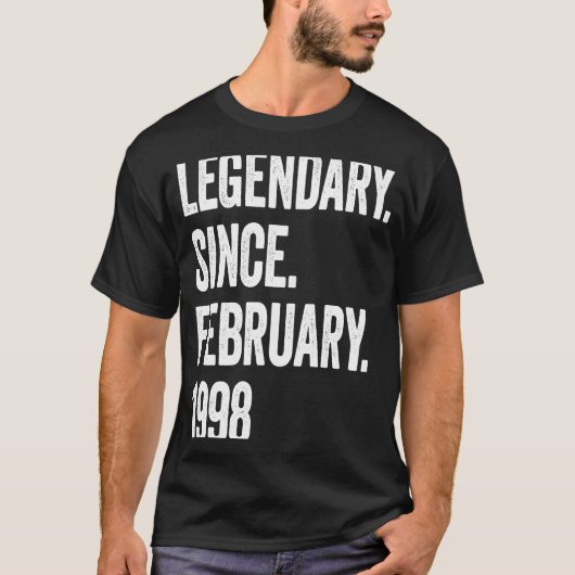 25 jaar oude legendary sinds februari 1998 25e bi t-shirt (Voorkant)