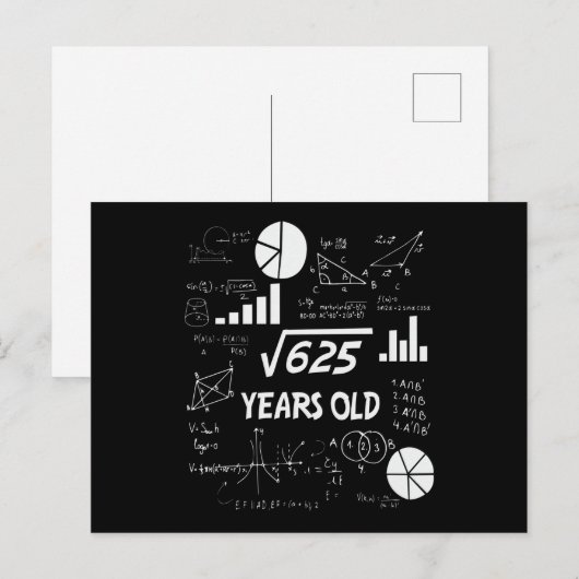 25 Jaar Oude Verjaardag Wiskunde Docent 25e Verjaa Briefkaart (Voorkant / Achterkant)