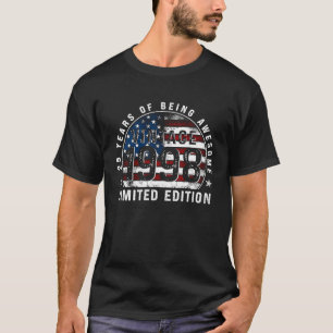 25 jaar oude Vintage 1998 Amerikaanse vlag 25e geb T-shirt