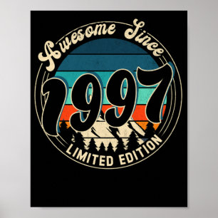 25 jaar oude Vintage 25 jaar oude dag 1997 Poster