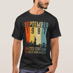 25 jaar oude Vintage september 1997 25e verjaardag T-shirt