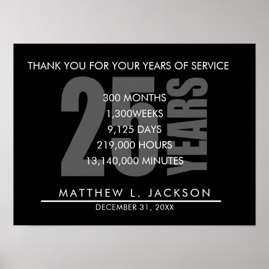 25 jaar pensioen of waardering van de werknemer ca poster (Voorkant)