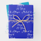 25 jaar Royal Blue 25th Jubileum Inpakpapier Vel (In situ)