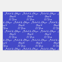 25 jaar Royal Blue 25th Jubileum Inpakpapier Vel
