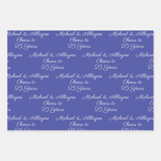 25 jaar roze lavendel 25e Jubileum Inpakpapier Vel (Voorkant 3)