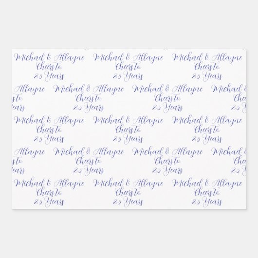 25 jaar roze lavendel 25e Jubileum Inpakpapier Vel (Voorkant 2)