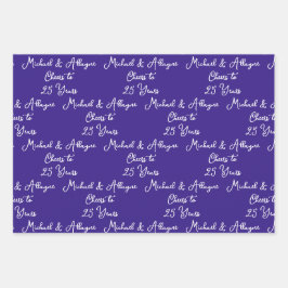 25 jaar Roze Magenta 25ste Jubileum Inpakpapier Vel