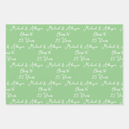 25 jaar Sage Green 25e Jubileum Inpakpapier Vel