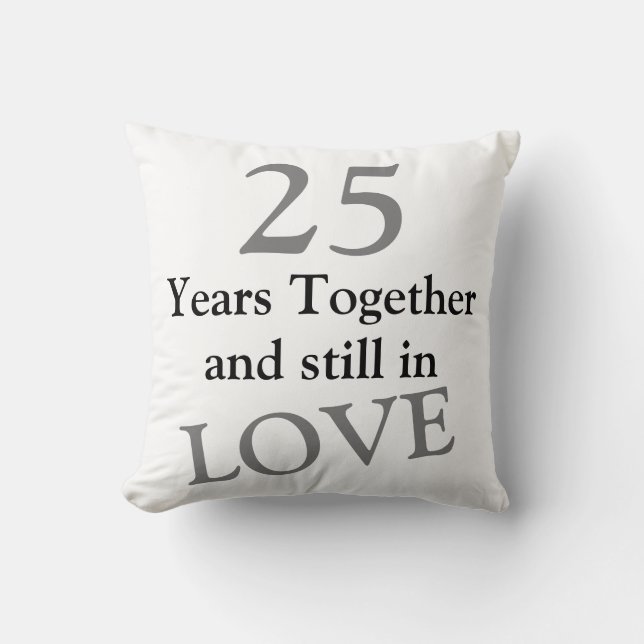25 jaar samen 25th Wedding Jubileum Pillow Kussen (Voorkant)