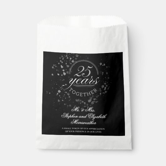 25 jaar samen Silver Wedding Jubileum Party Bedankzakje (Voorkant)