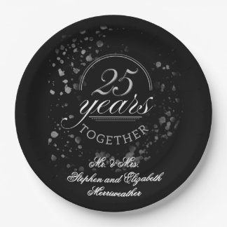 25 Jaar Samen Zilveren Jubileumfeest Papieren Bordje