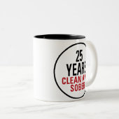 25 jaar Schone en Sober Tweekleurige Koffiemok (Voorkant rechts)