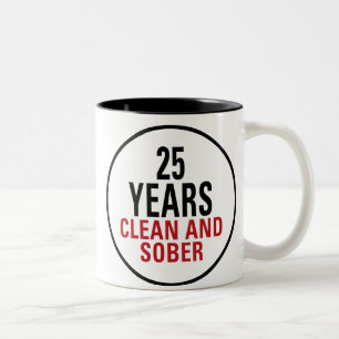 25 jaar Schone en Sober Tweekleurige Koffiemok