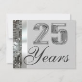 25 jaar Silver Jubileum Elegant Invitation Kaart (Voorkant)