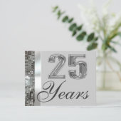 25 jaar Silver Jubileum Elegant Invitation Kaart (Staand voorkant)