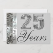 25 jaar Silver Jubileum Elegant Invitation Kaart (Voorkant)